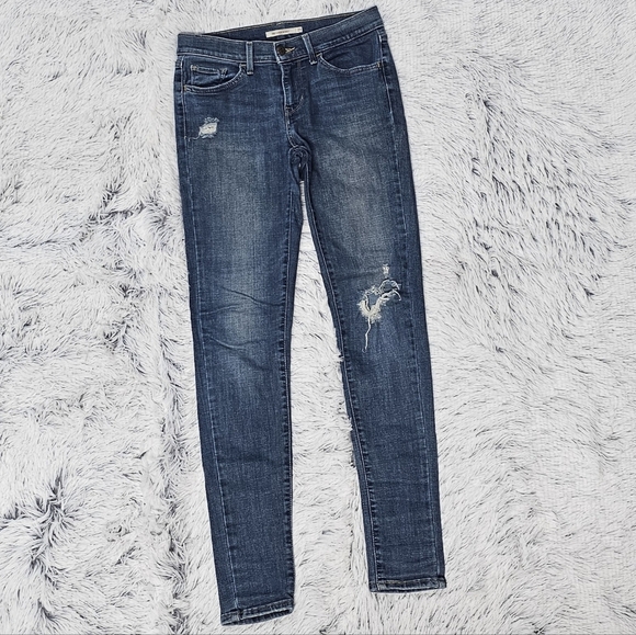 LEVI'S | 710 SUPER SKINNY DISTRESSED JEANS \\ SIZE 27\28 WAIST WOMENS - Picture 3 of 11